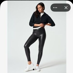 SPANX Faux Leather Leggings Black High-Waisted | Size Small